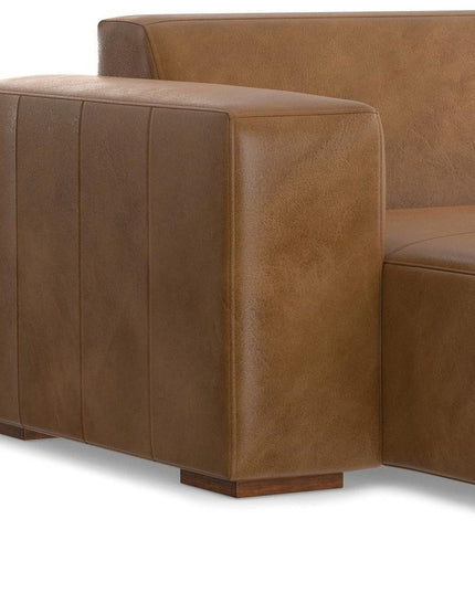 44" Brown Leather Arm Chair