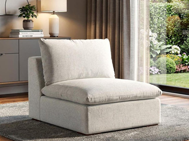 36" Gray and Brown Fabric Arm Chair