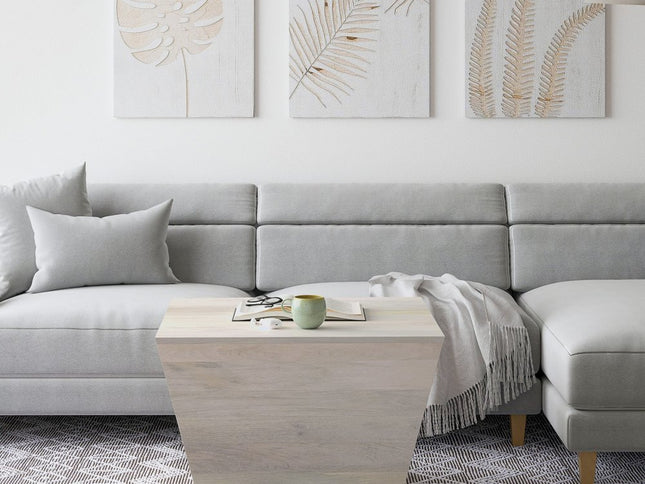 19" White Solid Wood Square End Table