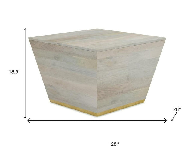 19" White Solid Wood Square End Table