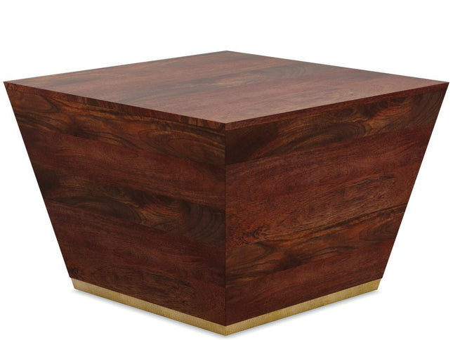 19" Brown Solid Wood Square End Table