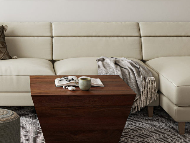 19" Brown Solid Wood Square End Table