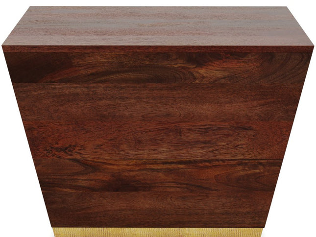 19" Brown Solid Wood Square End Table