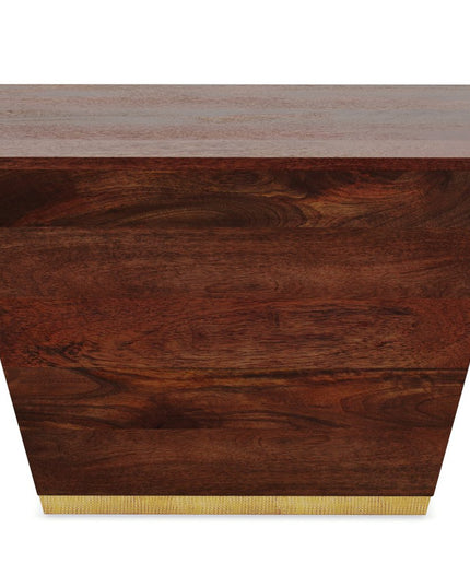 19" Brown Solid Wood Square End Table