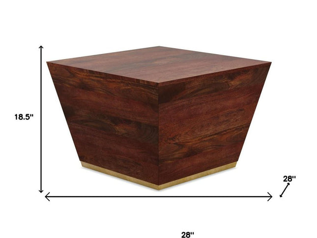 19" Brown Solid Wood Square End Table