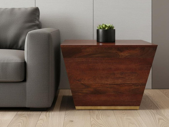 19" Brown Solid Wood Square End Table