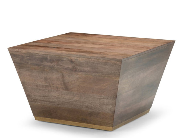 19" Dark Brown Solid Wood Square End Table