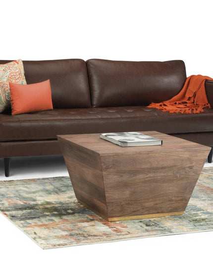 19" Dark Brown Solid Wood Square End Table