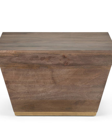 19" Dark Brown Solid Wood Square End Table