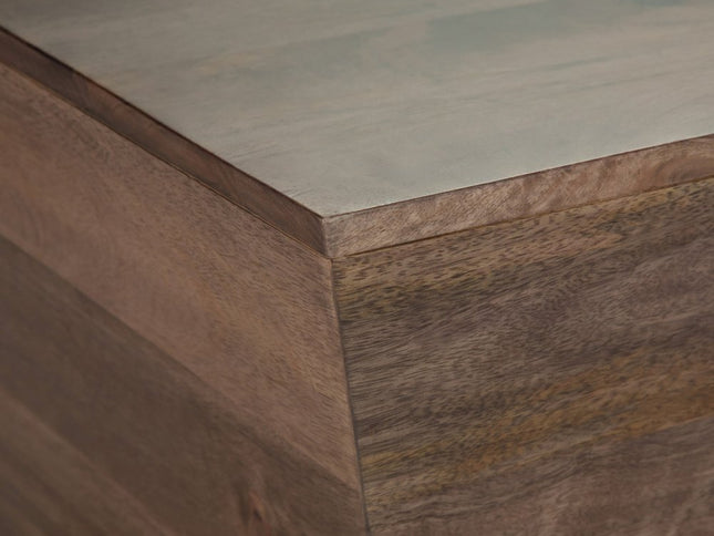 19" Dark Brown Solid Wood Square End Table