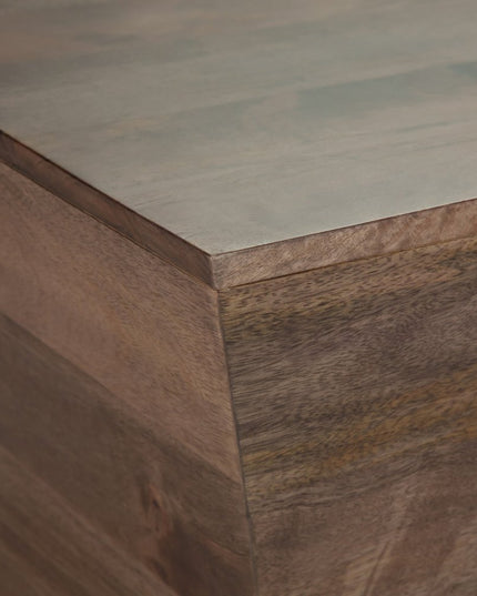 19" Dark Brown Solid Wood Square End Table