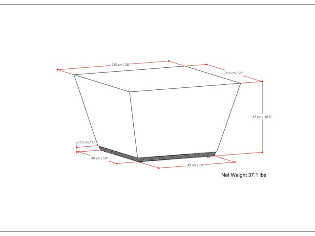 19" Dark Brown Solid Wood Square End Table