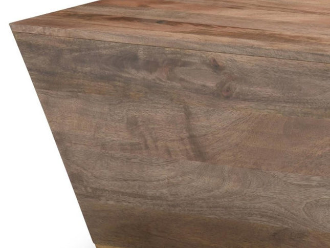 19" Dark Brown Solid Wood Square End Table