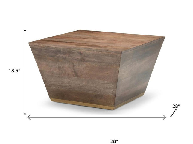 19" Dark Brown Solid Wood Square End Table