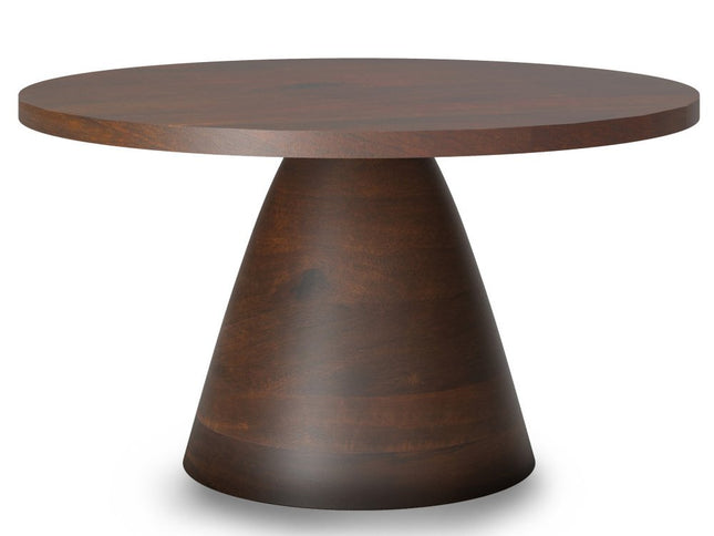 16" Walnut Solid Wood Round Pedestal End Table