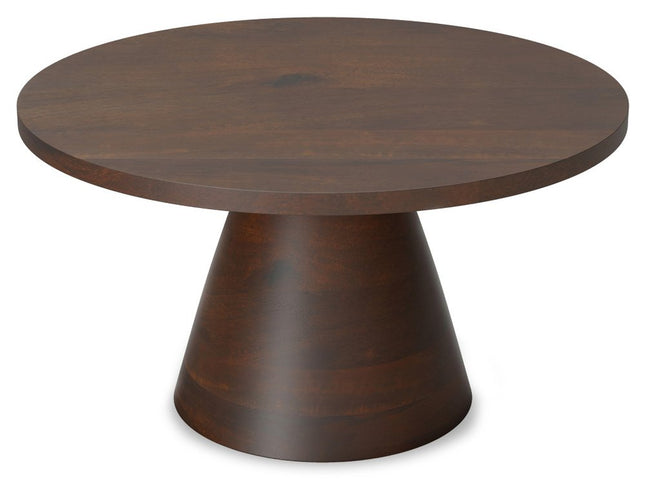 16" Walnut Solid Wood Round Pedestal End Table
