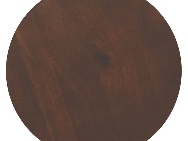 16" Walnut Solid Wood Round Pedestal End Table