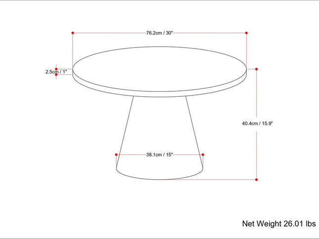 16" Walnut Solid Wood Round Pedestal End Table