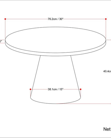 16" Walnut Solid Wood Round Pedestal End Table