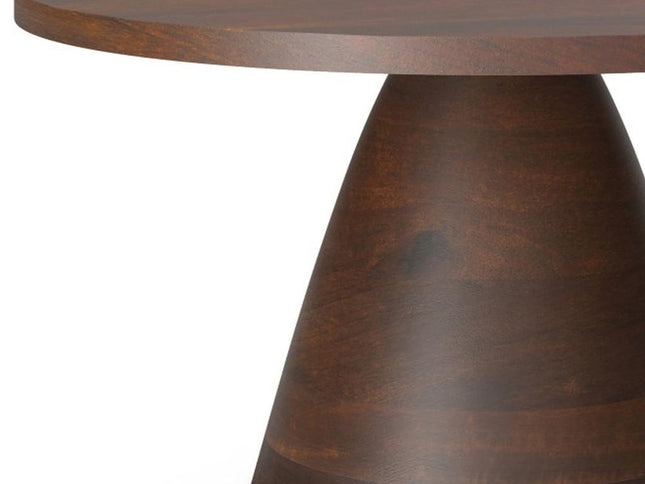 16" Walnut Solid Wood Round Pedestal End Table