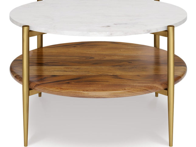 17" White Solid Wood Round End Table