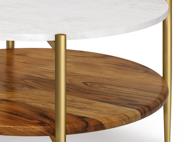 17" White Solid Wood Round End Table