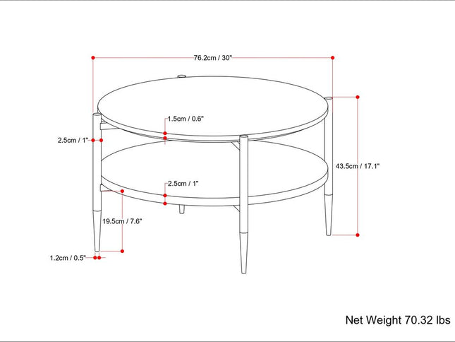 17" White Solid Wood Round End Table