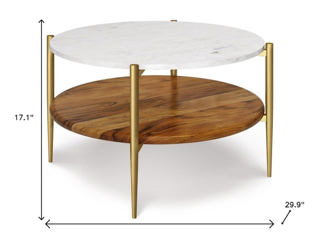 17" White Solid Wood Round End Table