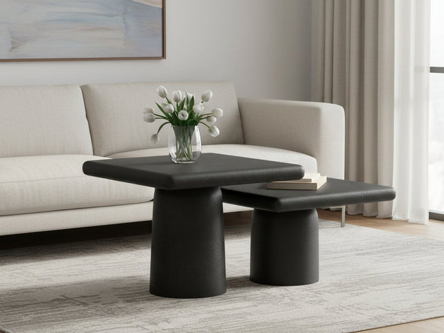 17" Black Aluminum Square End Table