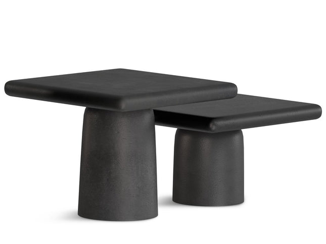 17" Black Aluminum Square End Table