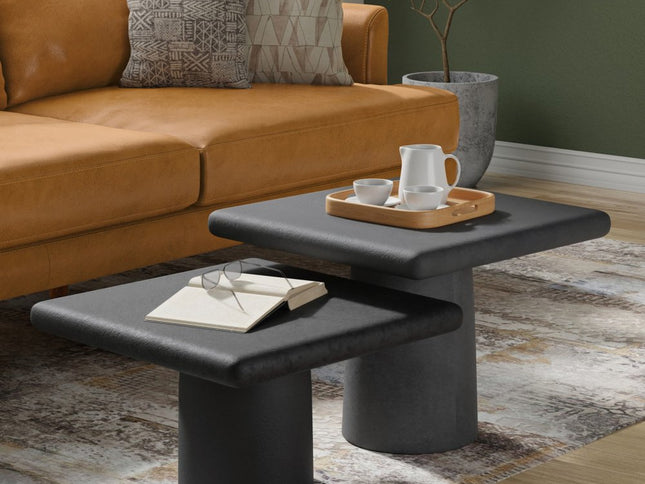 17" Black Aluminum Square End Table