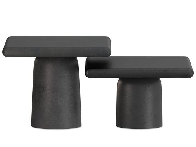 17" Black Aluminum Square End Table