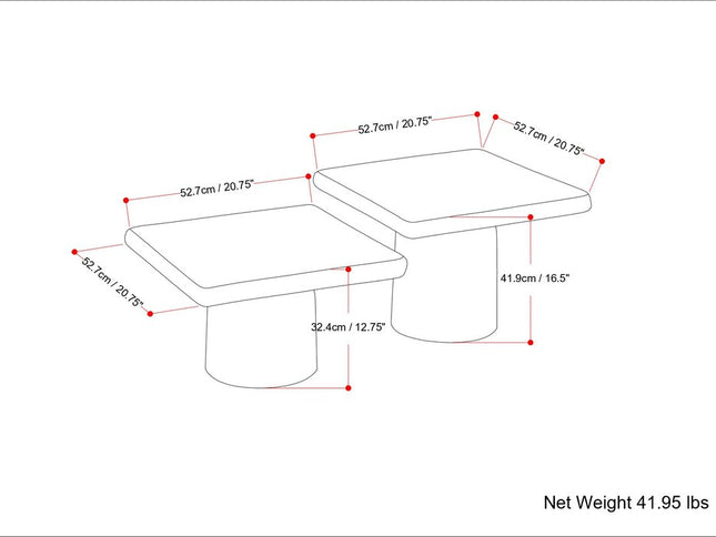 17" Black Aluminum Square End Table