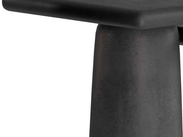 17" Black Aluminum Square End Table