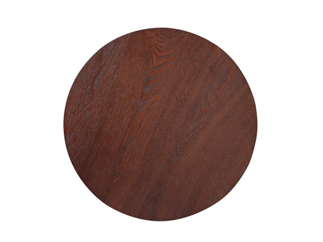 22" Brown Wood Round Pedestal End Table