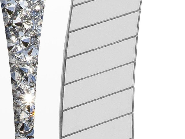 36" Silver Faux Crystal And Mirrored Glass Floor Vase