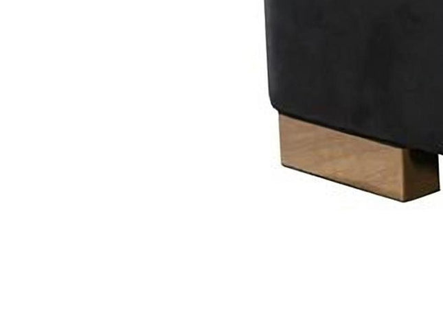 Black Velvet U Shaped Three Piece Sofa and Chaise Sectional With Toss Pillows