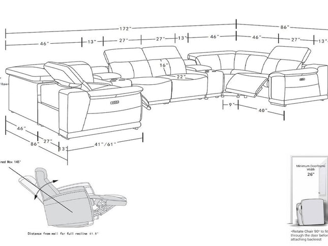 Beige Leather Modular U Shaped Eight Piece Corner Sectional With Console
