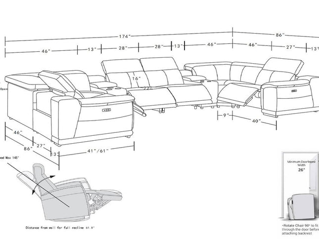 Beige Leather Modular U Shaped Eight Piece Corner Sectional With Console
