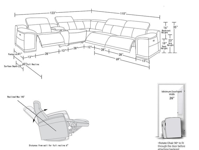 Beige Leather Modular L Shaped Six Piece Corner Sectional With Console