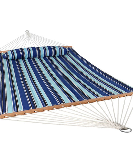 Light Blue And Dark Blue Striped Double Hammock