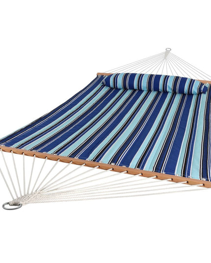 Light Blue And Dark Blue Striped Double Hammock