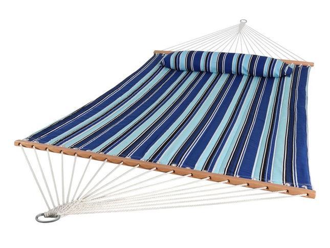 Light Blue And Dark Blue Striped Double Hammock