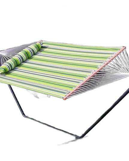 Green And Yellow Striped Double Hammock