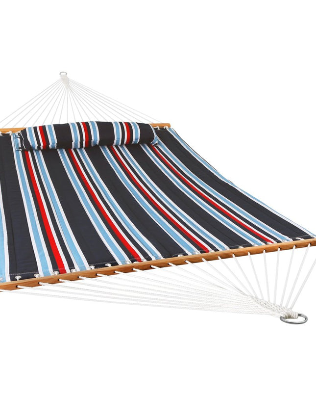 Blue Red And White Striped Double Hammock