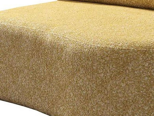 Mustard Boucle Modular Curved Three Piece Sectional With Toss Pillows