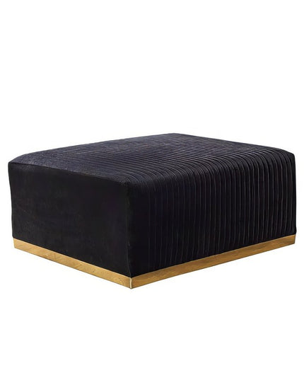 Black Velvet Modular U Shaped Four Piece Sofa and Chaise Sectional With Toss Pillows