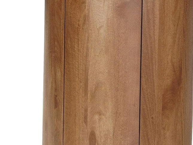 Five Piece Brown Round Solid Wood Dining Set with Four Chairs