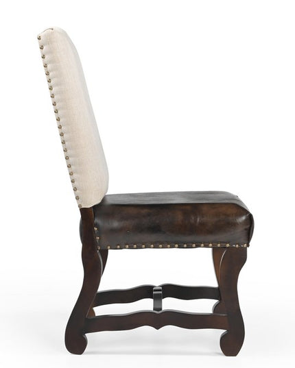 Five Piece Brown Round Solid Wood Dining Set with Four Chairs