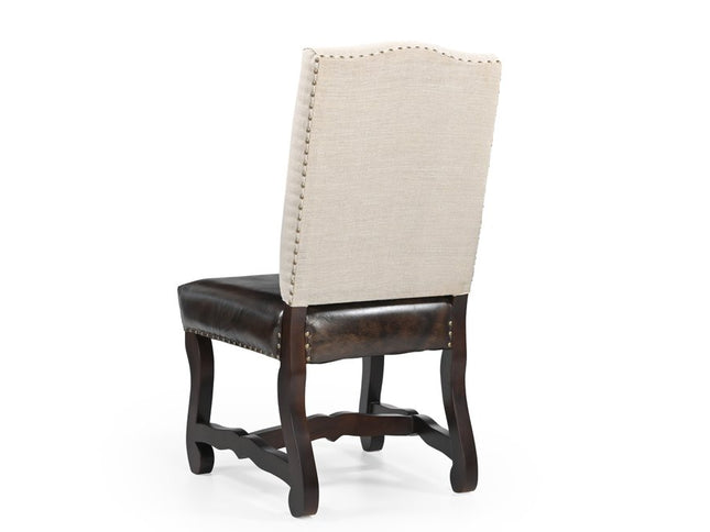 Five Piece Brown Round Solid Wood Dining Set with Four Chairs